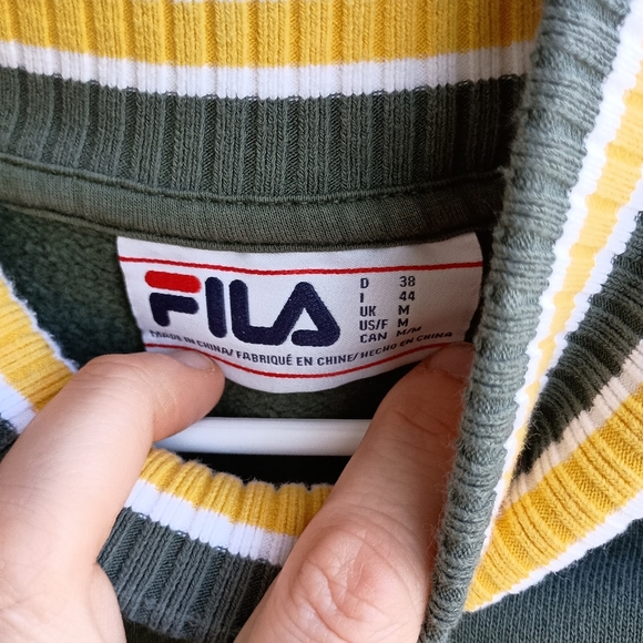 Fila Green Sweater with Yellow Accents_Medium - Picture 4 of 5